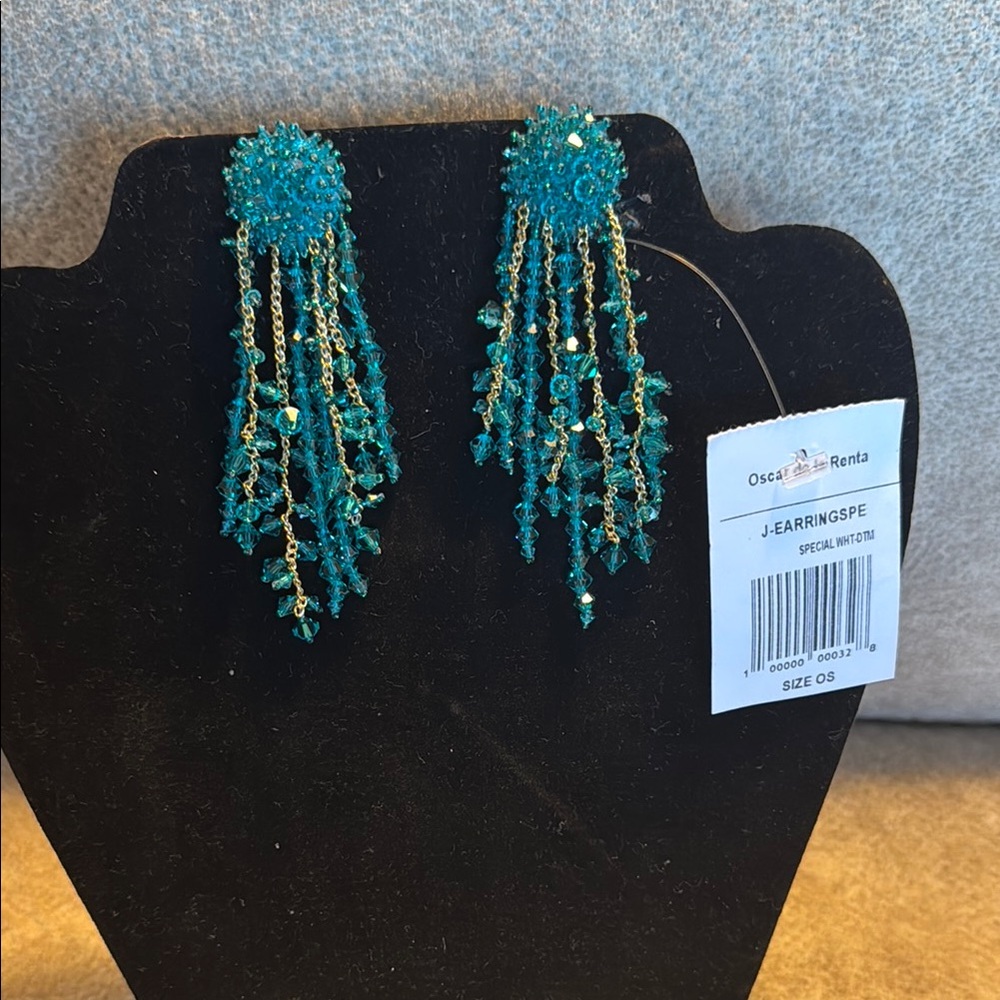 Oscar de la Renta Turquoise and Gold Earrings